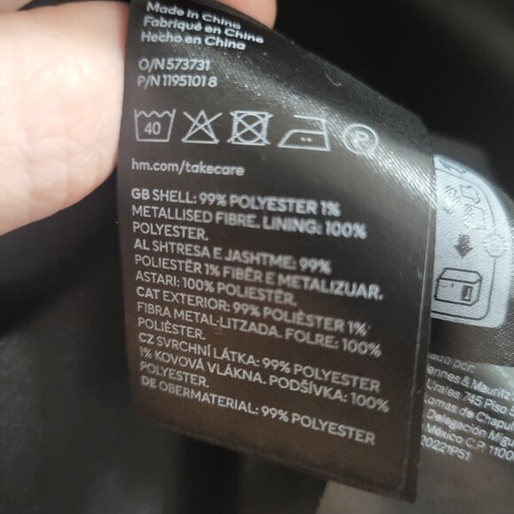 H&M Black & White Tweed Boucle Mini Skirt size 14 - Picture 9 of 10